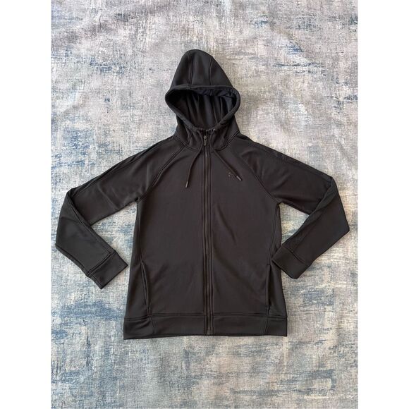 Under Armour Black Tech Terry Full Zip Hoodie Jacket Women's Large - Picture 2 of 8